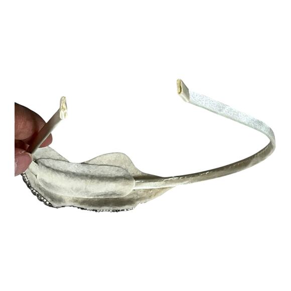 Vintage Headband and Hair Clip Set Ivory White with Silver One Size - Picture 8 of 10